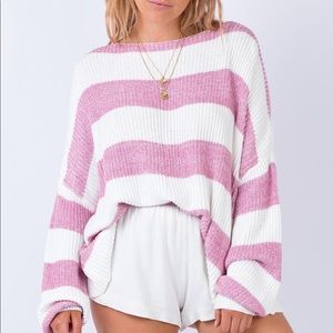 pink and white striped sweater (princess polly)